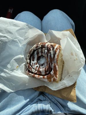 cinnamon roll  at Black Rabbit in Edinburgh