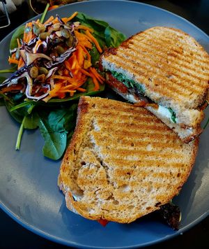 Sandwich with mushrooms and Greek cheeze at Black Rabbit in Edinburgh