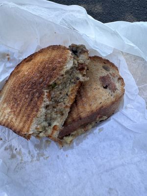 Haggis and cheese melt   at Black Rabbit in Edinburgh