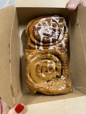 Biscoff and cinnamon roll  at Black Rabbit in Edinburgh