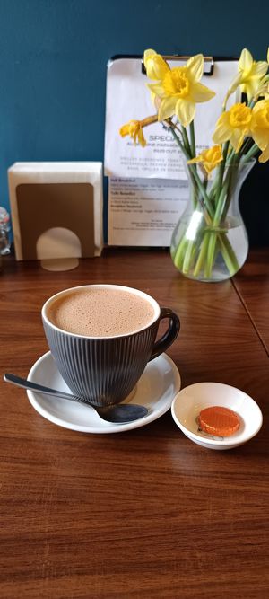 Hot soy chocolate at Black Rabbit in Edinburgh