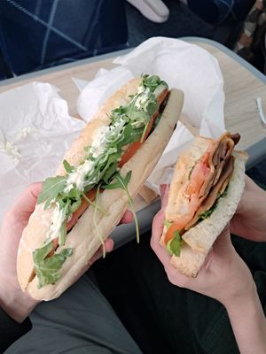 Halloumi baguette and BLT sandwich at Black Rabbit in Edinburgh