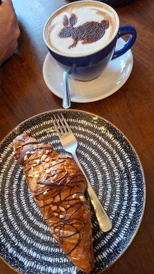 Chocolate croissant at Black Rabbit in Edinburgh
