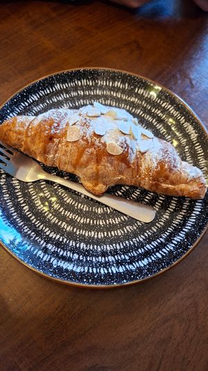 Almond croissant at Black Rabbit in Edinburgh