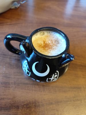 Chai latte with oat milk at Black Rabbit in Edinburgh