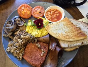 Tasty breakfast at Black Rabbit in Edinburgh