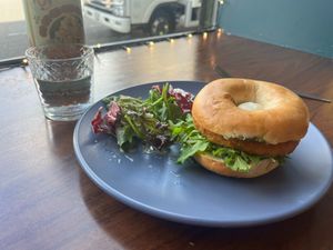 'Chicken' bagel - 1st visit at Black Rabbit in Edinburgh