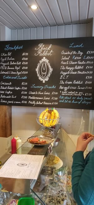 Menu at Black Rabbit in Edinburgh