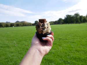Delicious cupcake at Black Rabbit in Edinburgh