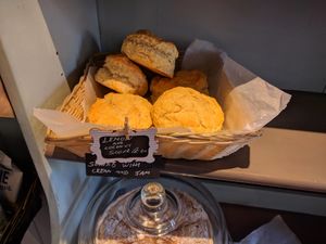 Lemon and coconut scones at Black Rabbit in Edinburgh