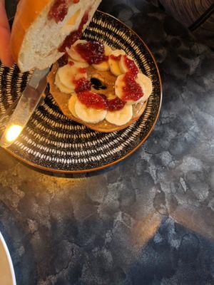 PBJ & banana bagel at Black Rabbit in Edinburgh
