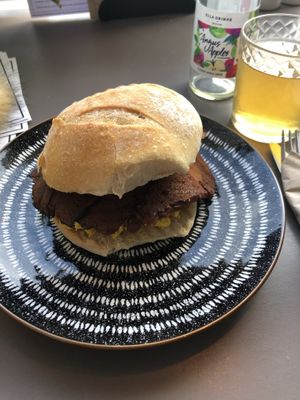 Egg and bakon roll (vegan)  at Black Rabbit in Edinburgh