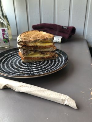 Ham and cheese toastie (vegan)  at Black Rabbit in Edinburgh