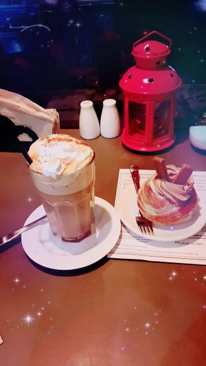 Christmas bunny special drink with cruffin at Black Rabbit in Edinburgh
