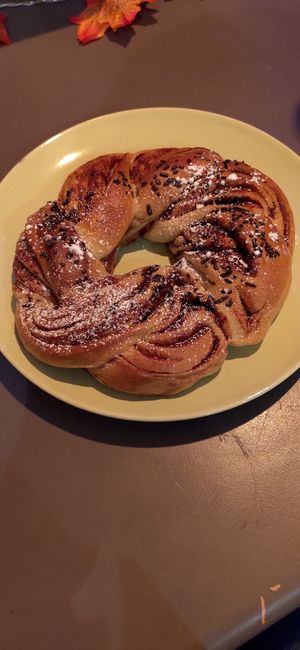 Chocolate brioche ring at Black Rabbit in Edinburgh