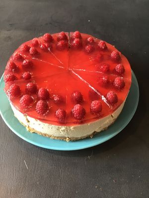Raspberry cheesecake  at Black Rabbit in Edinburgh