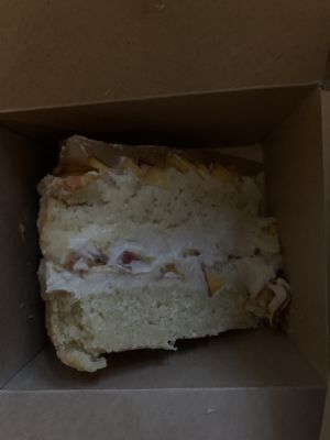 peach cake at Black Rabbit in Edinburgh