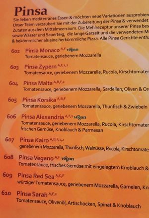 Pinsa at Sarah's Mediterranean Secret in Heringsdorf