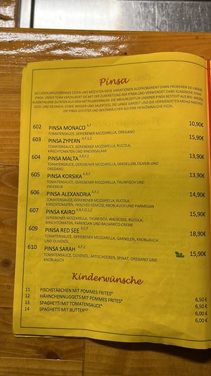 2023 menu with updated prices  at Sarah's Mediterranean Secret in Heringsdorf