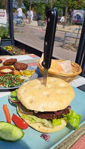 Falafel Burger at Sarah's Mediterranean Secret in Heringsdorf