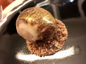 an award winning hazelnut desert at Ronin in Angers