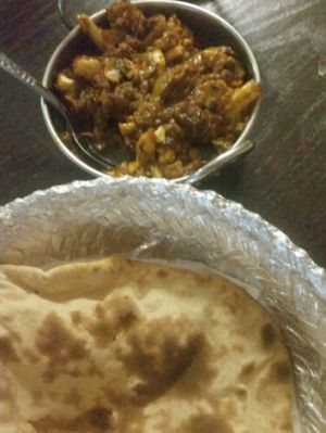 Vegan Main and Bread: Gobhi Mushroom Do Piaza at Royal Sweets Cafe in Blacktown