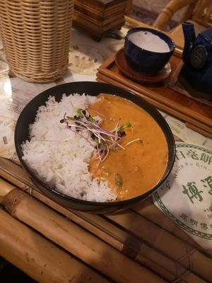 Vegan Cashew curry at Dobrá Cajovna in Kutna Hora