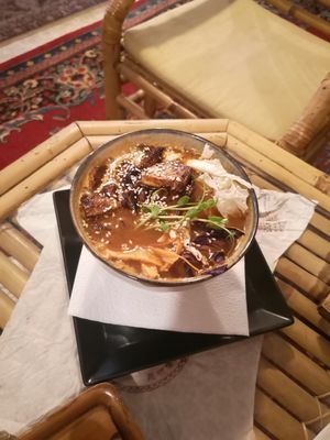 Vegan Tom yum soup at Dobrá Cajovna in Kutna Hora