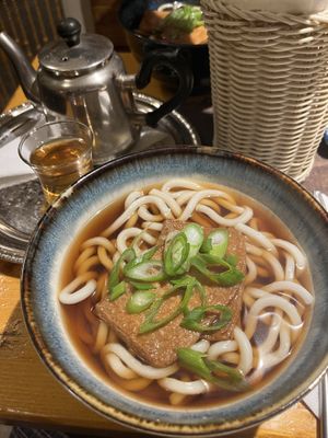 vegan kitsune udon (although not all meals there are vegan)  at Dobrá Cajovna in Kutna Hora