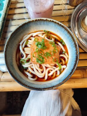 Vegan udon noodle soup at Dobrá Cajovna in Kutna Hora