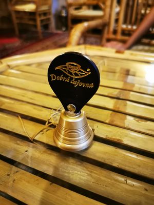 Bell to call for waiter at Dobrá Cajovna in Kutna Hora