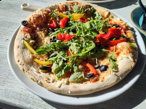 Sicilian pizza at On The Waterfront in Exeter