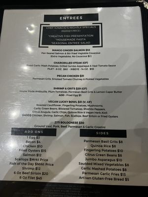 Menu  at Vin'tij in Miramar Beach