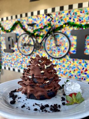 Vegan and Gluten-Free Desserts change on a weekly basis. This was an Oversized Oreo Truffle Pinecone. Vegan & GF.  at Vin'tij in Miramar Beach