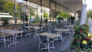 Outdoor seating at Flavour Kitchen in Bern