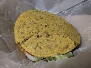 Burger. Excellent flavors! at Mi Hungry in Kingston