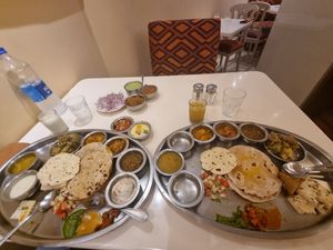 Thalis at Samrat Veg Restaurant in Mumbai