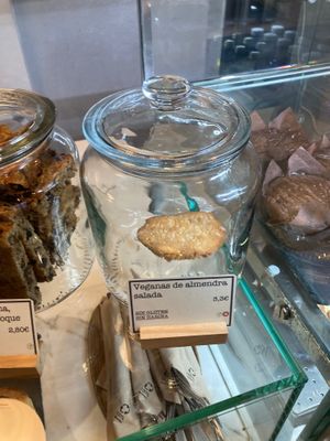 Vegan salted almond cookie at The Fix Specialty Coffee in Madrid