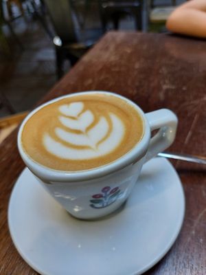Cappuccino with oat milk at Tazze Pazze in Genoa