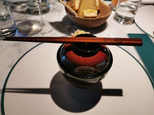 Vegan miao soup at Maggese in San Miniato