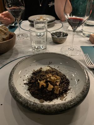 Black rice with truffle at Maggese in San Miniato