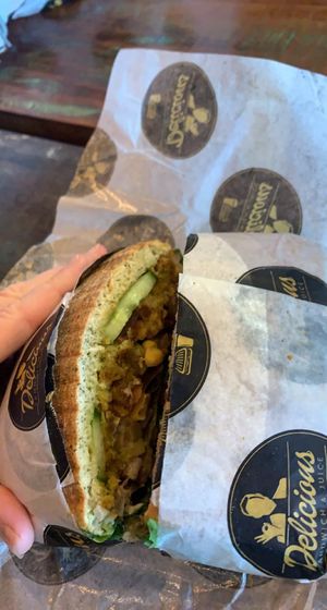 Vegan sandwich with falafel  at Delicious in Esbjerg