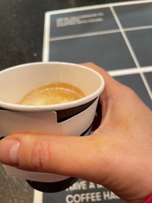 Shot of espresso : shot of coffee at Gregory's Coffee - 3rd Ave in New York City