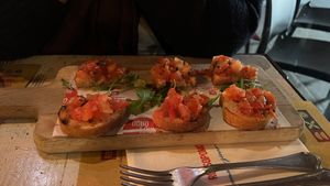 We ordered all tomato cicchetti, rather than the mixed plate.  at Rossopomodoro - Santa Lucia in Venice