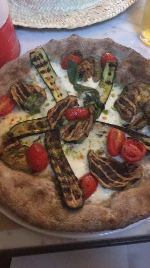 roast veggie pizza at Rossopomodoro - Santa Lucia in Venice
