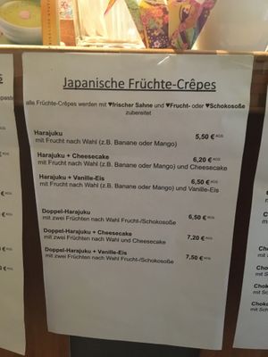 Menu pt 2 at Mimi's Crepes in Hamburg