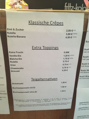 Menu pt 4 at Mimi's Crepes in Hamburg