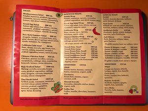 menu at Pat's Deli Farm in Sarande