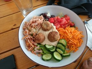 Mediterranean salad at Pat's Deli Farm in Sarande