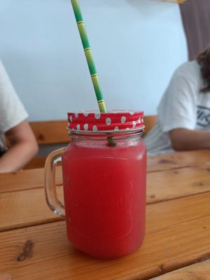 Watermelon lemonade at Pat's Deli Farm in Sarande